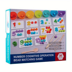 Montessori Math Teaching Aids Number Cognition Match Puzzle Clip Beads