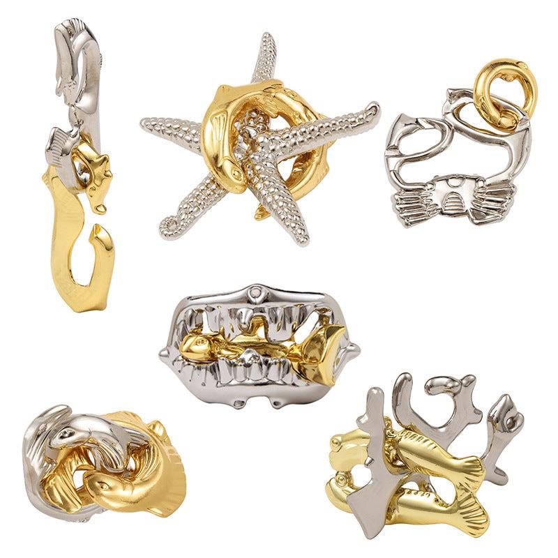 Zinc Alloy Kong Ming Lock Magic Toy Nine Consecutive Intelligence Unring Clasp