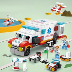 122 Pcs City Fire Truck Combat Building Blocks Set Educational Toys