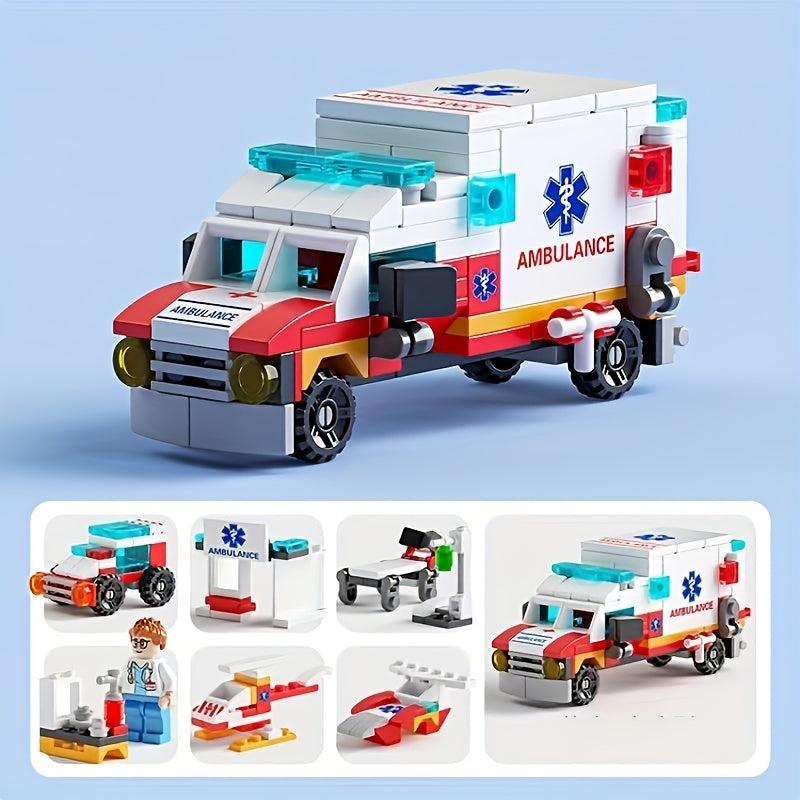 122 Pcs City Fire Truck Combat Building Blocks Set Educational Toys