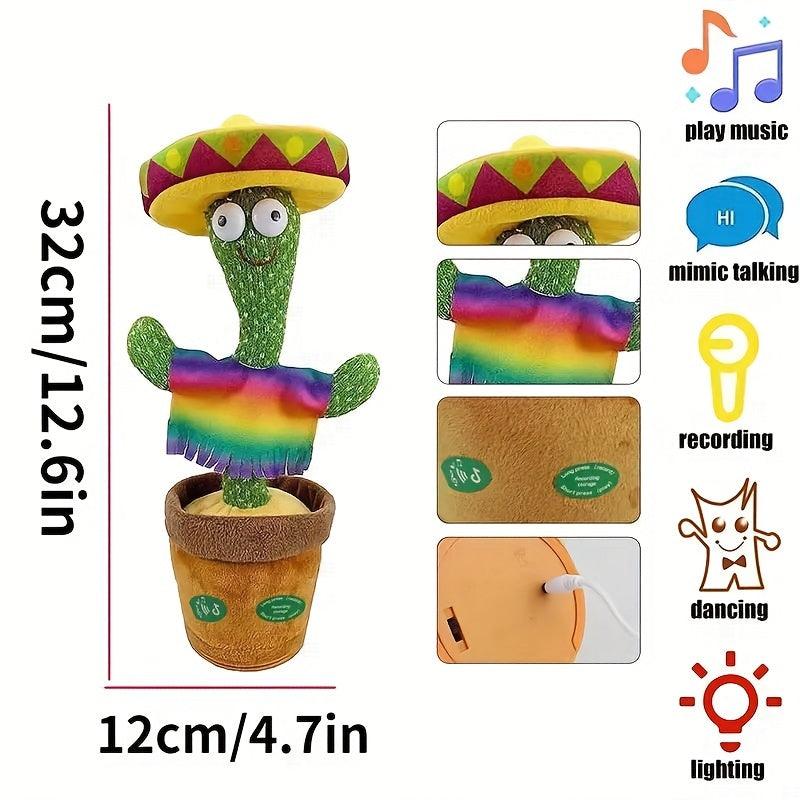 Interactive Talking Cactus Toy Wriggle Sing & Repeat Your Voice