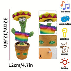 Interactive Talking Cactus Toy Wriggle Sing & Repeat Your Voice