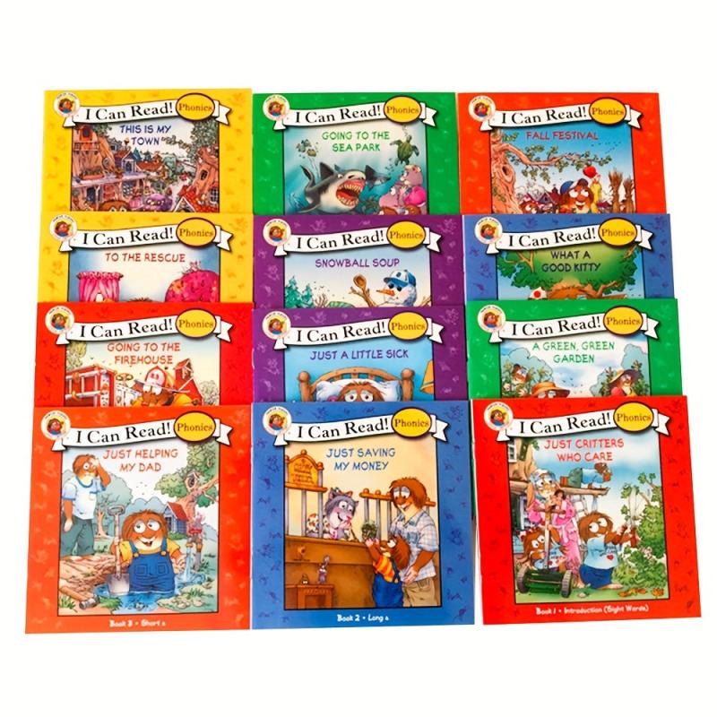 12 Books Set I Can Read English Small Animals Drawing Book Kids