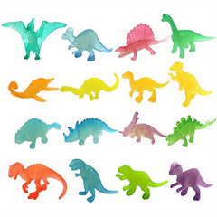 16pcs Luminous Dinosaur Toy Soft Glue T-Rex Model Boy Girl Gift
