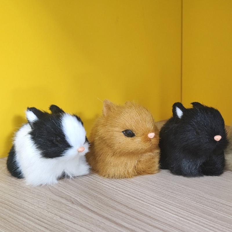 Mini Easter Bunny Plush Stuffed Animal Realistic Rabbit Toy