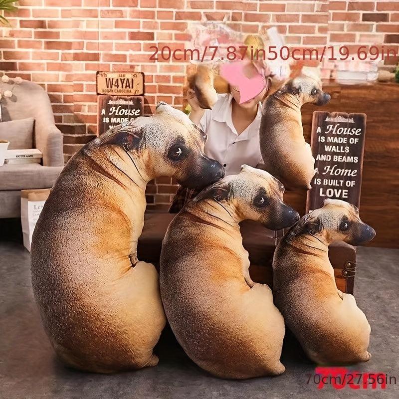 3D Simulation Dog Pillow Plush Toy Dog Doll Funny Plush Doll Pillow