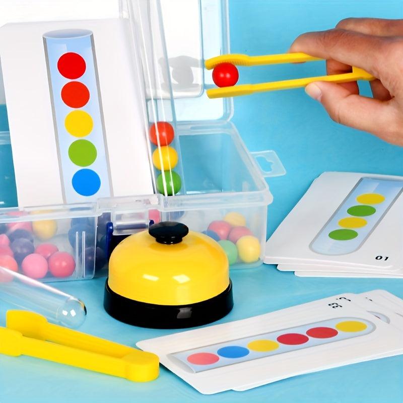 Clip Beads Test Tube Toy For Kids Rainbow Balls Sorting Toys Montessori Beads