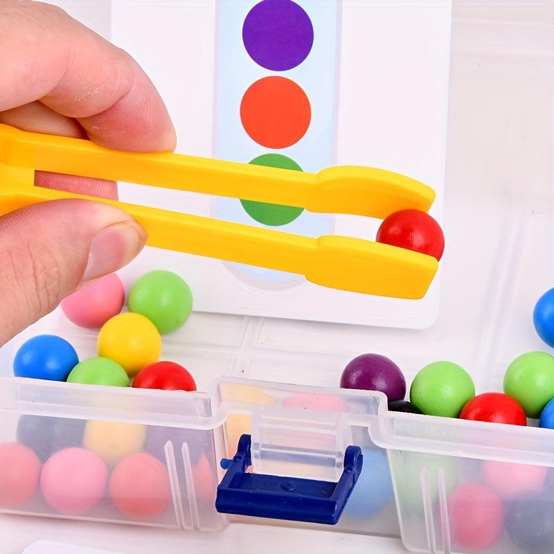 Clip Beads Test Tube Toy For Kids Rainbow Balls Sorting Toys Montessori Beads