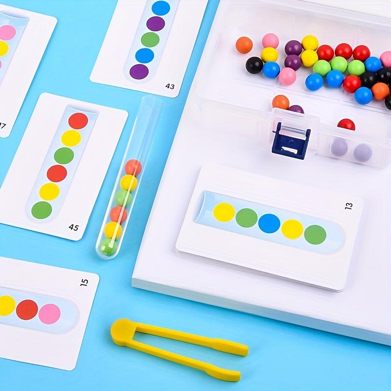 Clip Beads Test Tube Toy For Kids Rainbow Balls Sorting Toys Montessori Beads