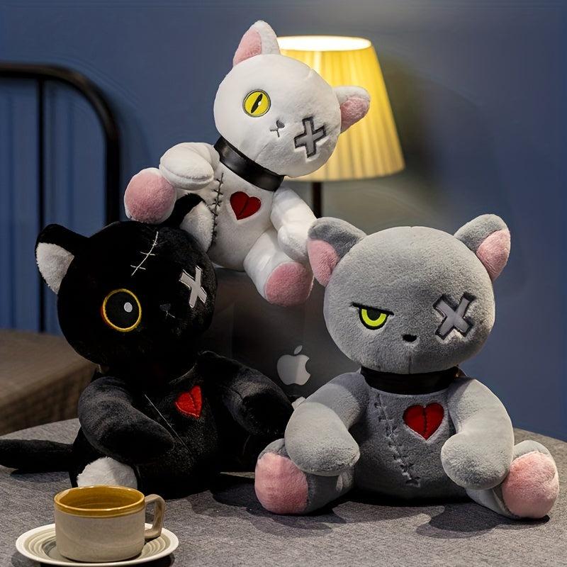 84in Cat Plush Doll Stuffed Gothic Rock Style Bag Halloween Plush Toy