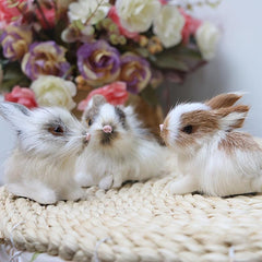 Mini Plush Rabbit Toy Model Birthday Gift Home Ornaments Photography Props