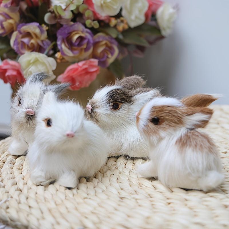 Mini Plush Rabbit Toy Model Birthday Gift Home Ornaments Photography Props