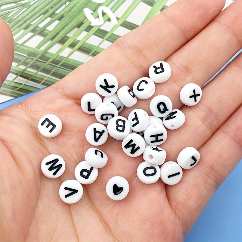 100pcs Mixed Letter Acrylic Beads for DIY Jewelry Making