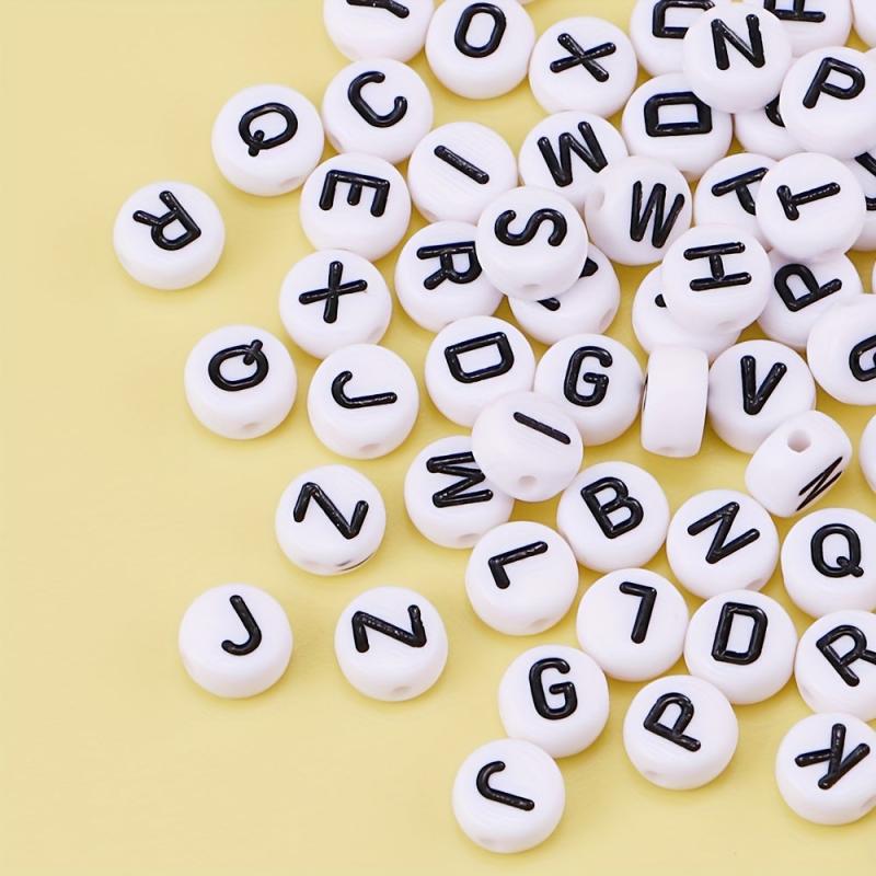 100pcs Mixed Letter Acrylic Beads for DIY Jewelry Making