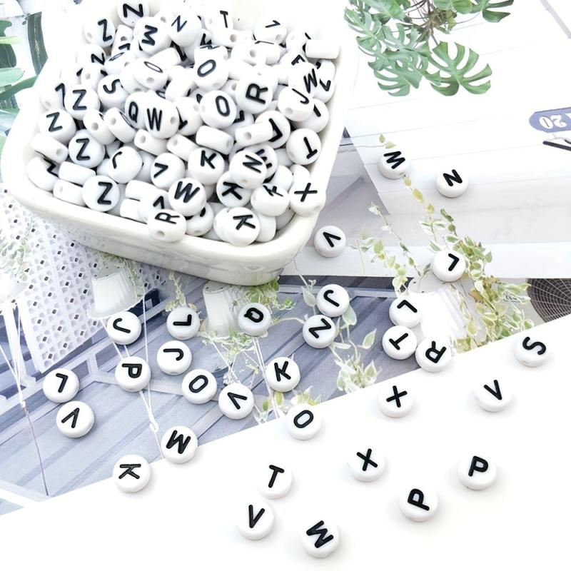 100pcs Mixed Letter Acrylic Beads for DIY Jewelry Making