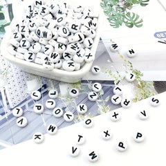 100pcs Mixed Letter Acrylic Beads for DIY Jewelry Making