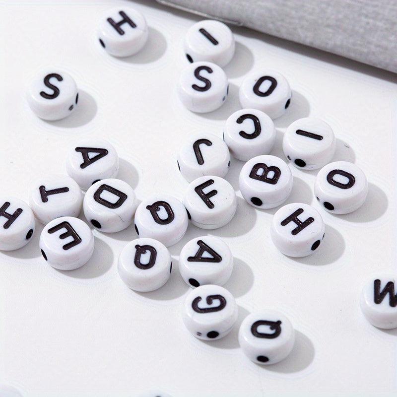 100pcs Mixed Letter Acrylic Beads for DIY Jewelry Making