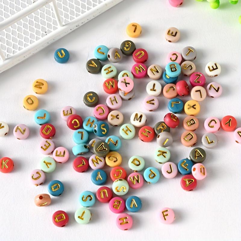 100pcs Mixed Letter Acrylic Beads DIY Alphabet Spacer Beads Jewelry Making