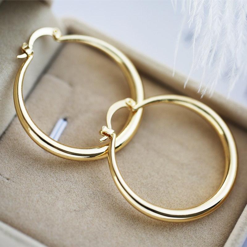 Minimalist Oval Hoop Earrings for Women & Girls