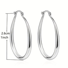 Minimalist Oval Hoop Earrings for Women & Girls