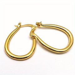 Minimalist Oval Hoop Earrings for Women & Girls