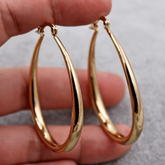 Minimalist Oval Hoop Earrings for Women & Girls