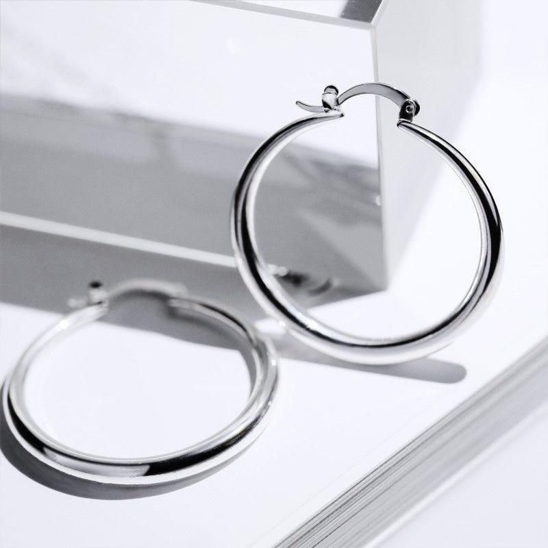 Minimalist Oval Hoop Earrings for Women & Girls