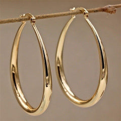 Minimalist Oval Hoop Earrings for Women & Girls