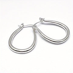 Minimalist Oval Hoop Earrings for Women & Girls