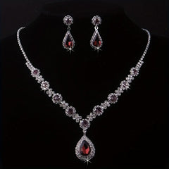 Rhinestone Necklace & Earring Set for Weddings