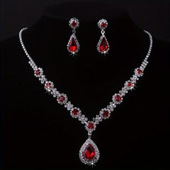 Rhinestone Necklace & Earring Set for Weddings