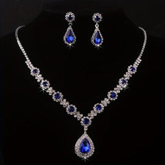 Rhinestone Necklace & Earring Set for Weddings