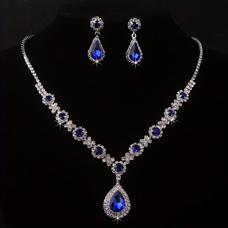 Rhinestone Necklace & Earring Set for Weddings