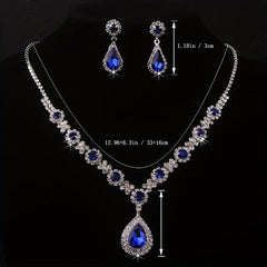 Rhinestone Necklace & Earring Set for Weddings