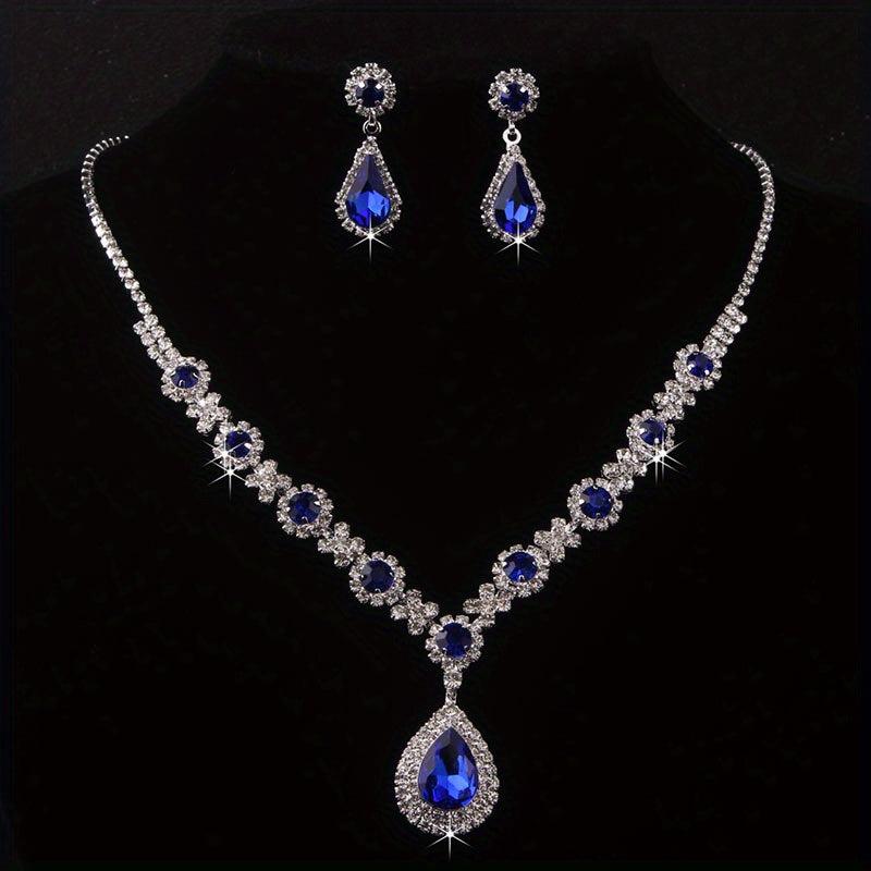Rhinestone Necklace & Earring Set for Weddings