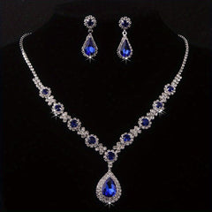 Rhinestone Necklace & Earring Set for Weddings