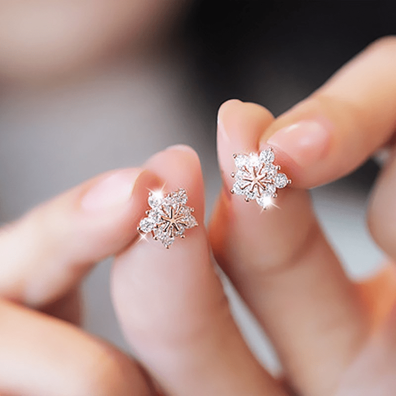 Snowflake Crystal Earrings for Women