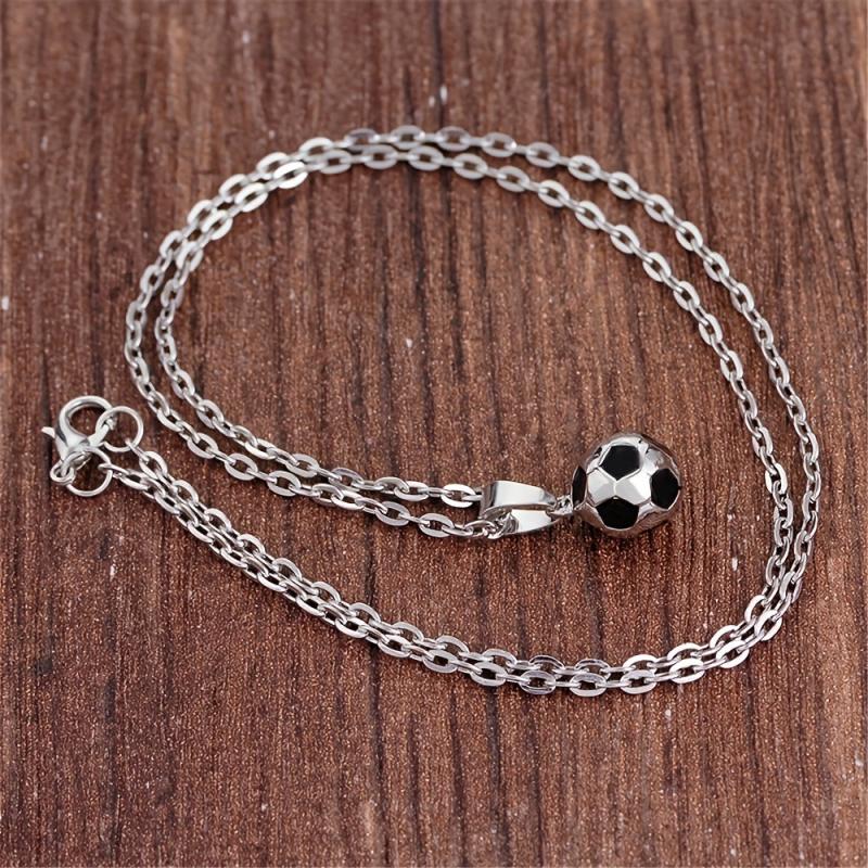 Football Necklace Hip Hop Soccer Jewelry Boys Accessories Pendant Gift