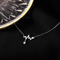 Summer Heartbeat Necklace Female Niche Personality Tide Electrocardiogram Clav