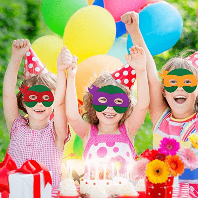 4 Pcs Turtles Mask Kids Turtles Felt Masks Party Favors Game Video Birthday