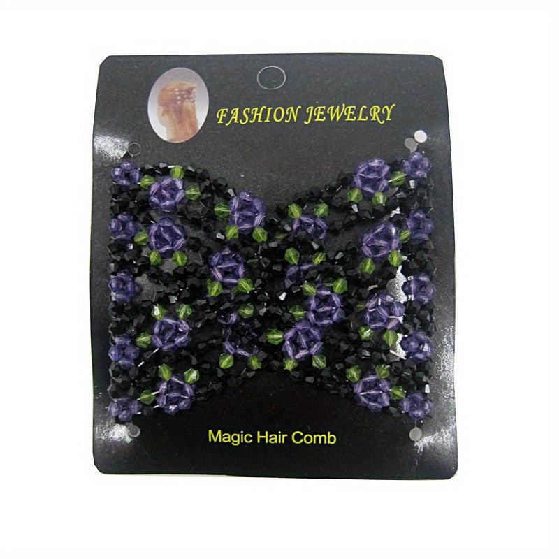 Beaded Magic Hair Comb for Styling & Flared Flower Hair Comb
