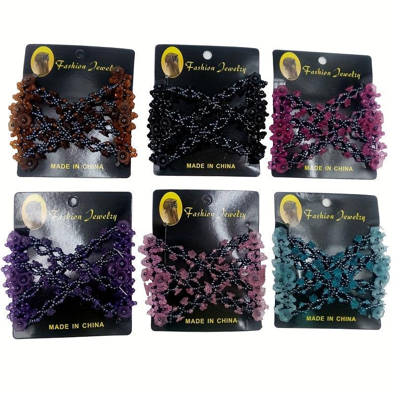 Beaded Magic Hair Comb for Styling & Flared Flower Hair Comb