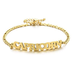 Stainless Steel 12 Constellation Letter Charm Bracelet Gift
