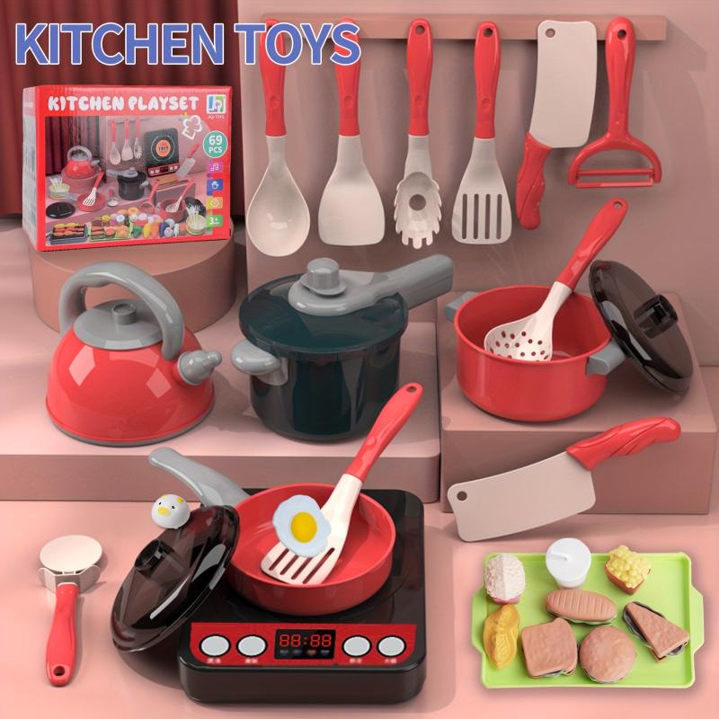 Kids Simulated Kitchenware Cooking Pressure Pot Cooking Set