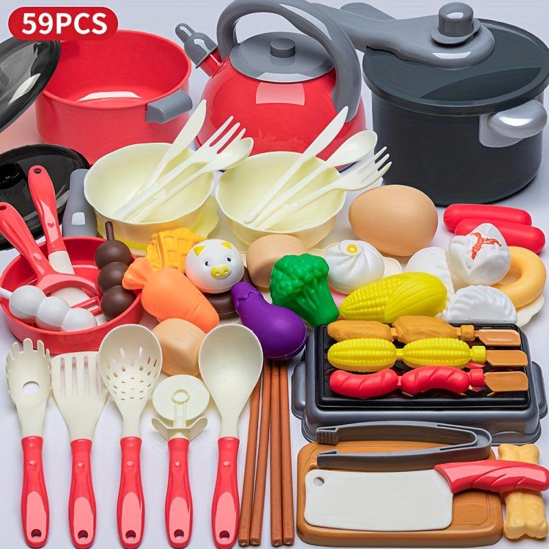Kids Simulated Kitchenware Cooking Pressure Pot Cooking Set