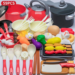 Kids Simulated Kitchenware Cooking Pressure Pot Cooking Set
