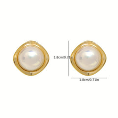 Pearl Stud Earrings Women Classic Jewelry Round Delicate Temperament