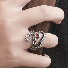 Octopus Tentacle Rings For Child Punk Personality Retro Men's Alloy
