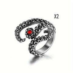 Octopus Tentacle Rings For Child Punk Personality Retro Men's Alloy