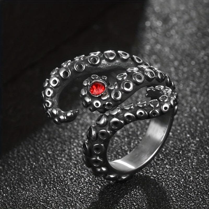 Octopus Tentacle Rings For Child Punk Personality Retro Men's Alloy